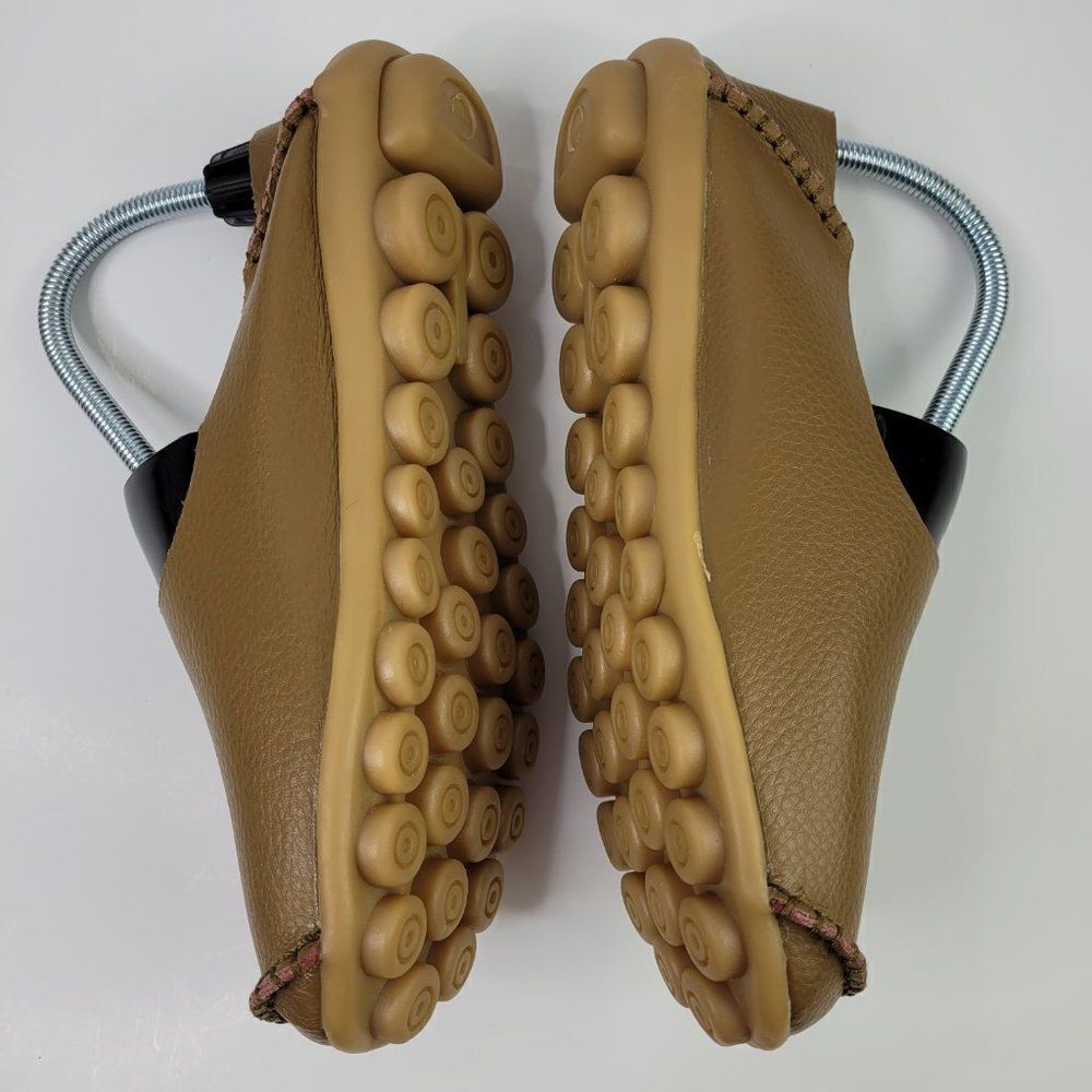 Socofy Womens Shoes Size 6 Brown Leather Moccasins Slip On Loafers Comfort - Picture 7 of 12